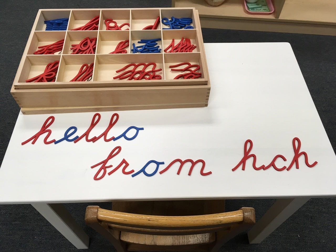 Hello from HCH moveable alphabet