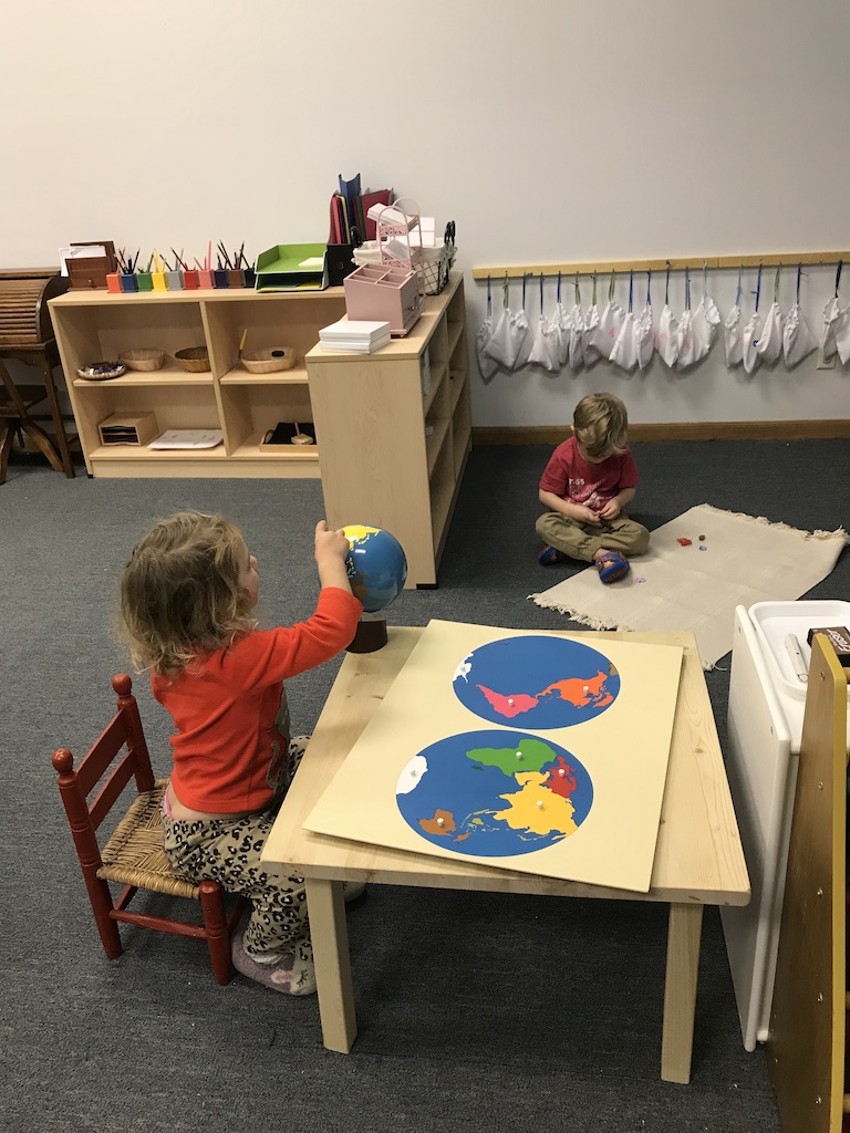 Globe map puzzle and globe